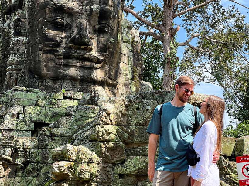 2-Day Angkor Wat, Kulen Mountain, Beng Mealea and Tonle Sap - Angkor Thom brings the famous smiling faces