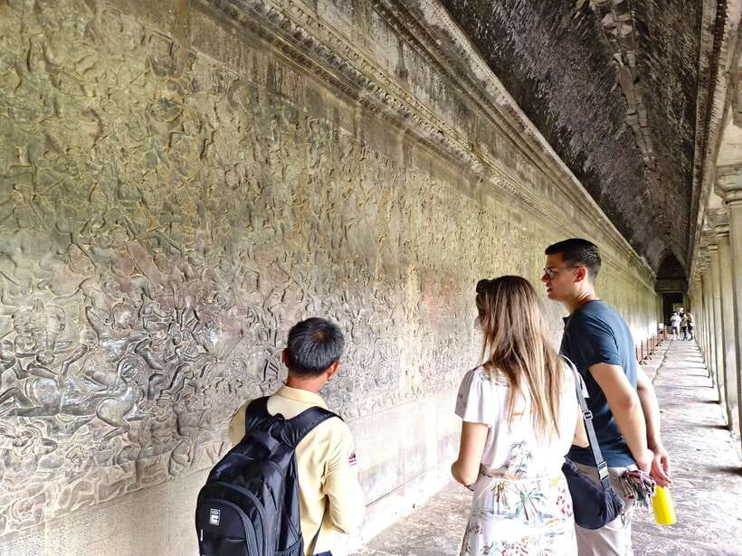 Angkor Wat: Highlights and Sunrise Guided Tour - Angkor Thom and the gates of a former capital