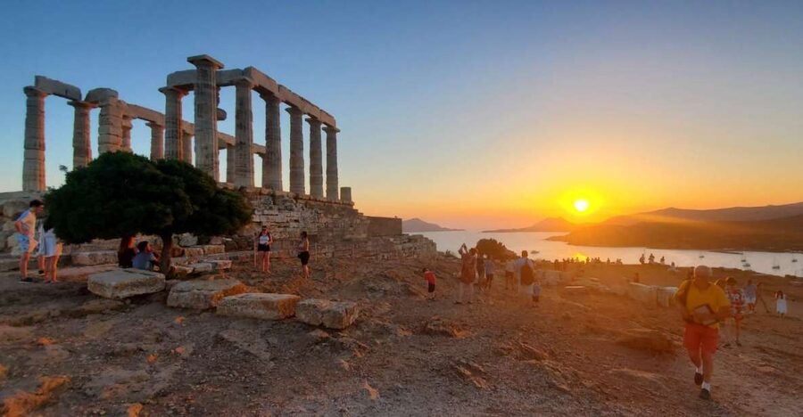 Athens: Cape Sounio & Poseidon Temple Trip with Audio Guide - Entering the Temple of Poseidon site
