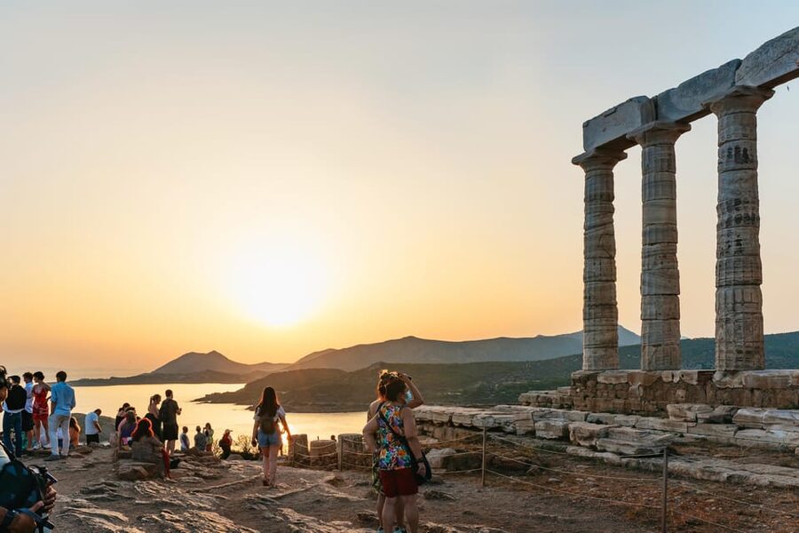 Athens: Cape Sounion & Poseidon Temple Sunset Half-Day Trip - Sunset, crowds, clouds, and camera time