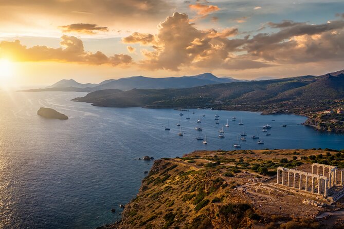 Athens Riviera: Sunset Cruise to Poseidon's Temple - Arsida Island brings the first real water stop