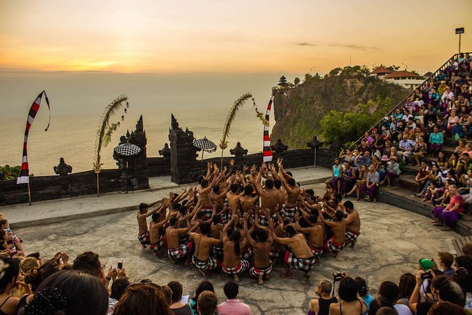 Bali Famous Beach, Kecak Dance, Uluwatu Temple, Sunset, Dinner - Suluban Beach from the cliffside cafes