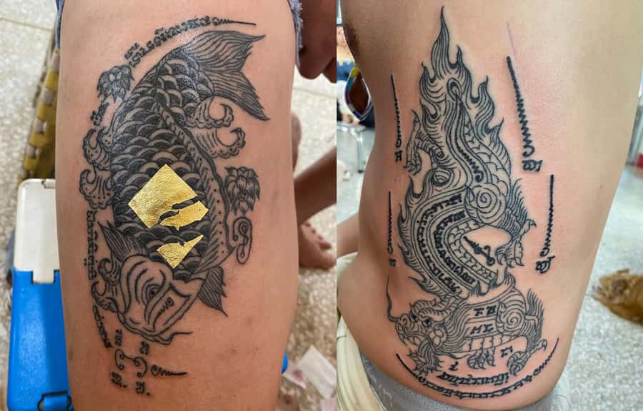 Bangkok: Hand Poked Thai Tattoo Guide at Wat Bang Phra - The temple setting and what you may see