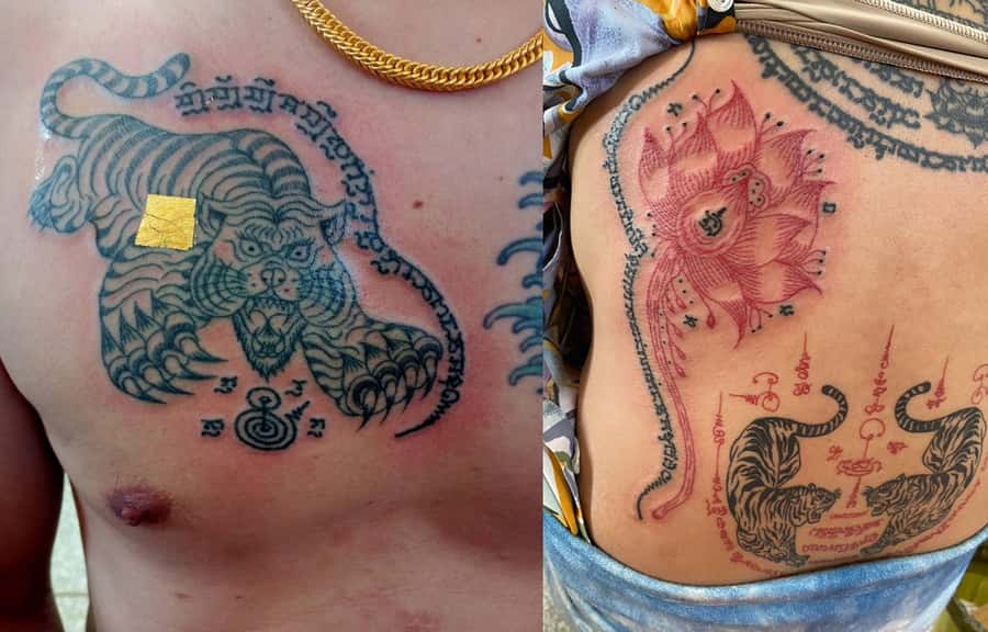 Bangkok: Hand Poked Thai Tattoo Guide at Wat Bang Phra - Pain, clothing, and preparation