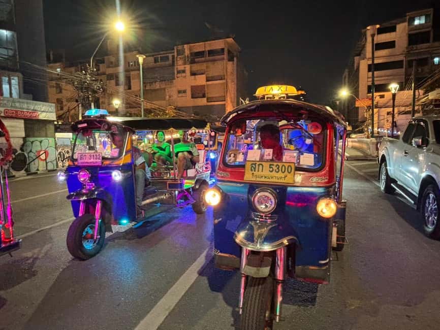 Bangkok: Tuk Tuk Adventure Chinatown Michelin Food & Temples - Wat Arun, Wat Pho, and the Grand Palace after sunset