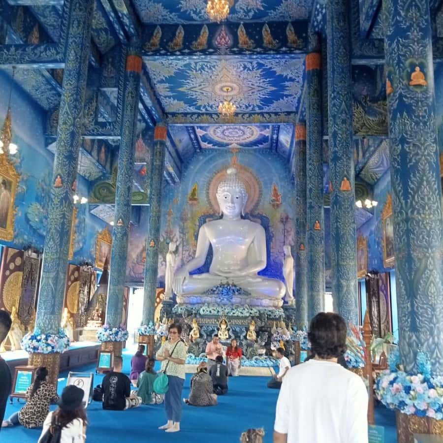 Chiang Rai White & Blue & Huay Pla Kang Temple& Lalitta Cafe - Wat Rong Suea Ten brings strong color and modern design