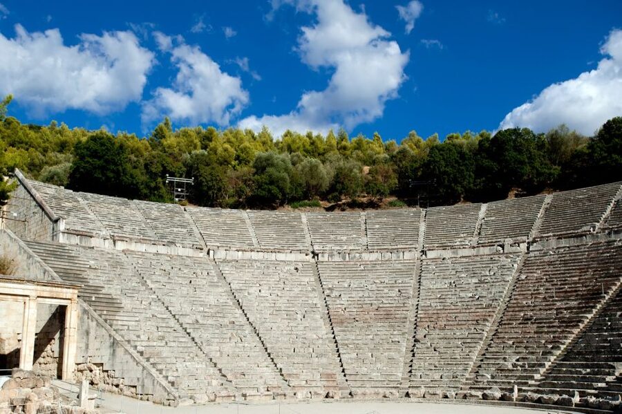 Epidaurus: Temple of Asclepius & Theatre with optional audio - Entering the ancient theatre