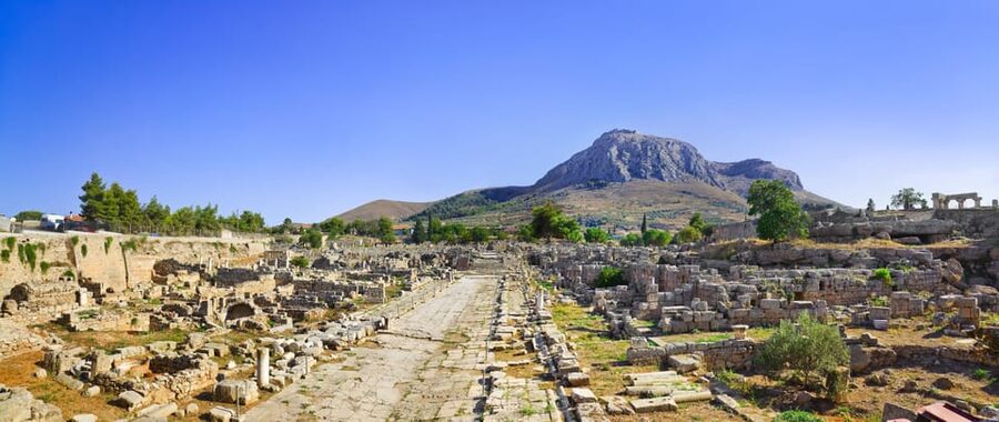 From Athens: Private Anc. Corinth, Temple of Hera, Blue Lake - Heraion changes stone ruins for clear water