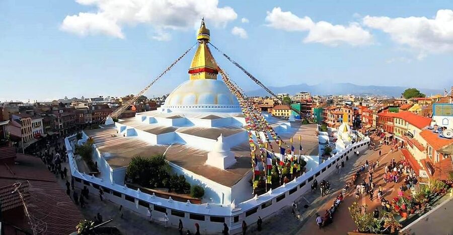 From Kathmandu: 2 Stupas and Kopan Monastery Spiritual Tour - Boudhanath Stupa: a powerful final stop