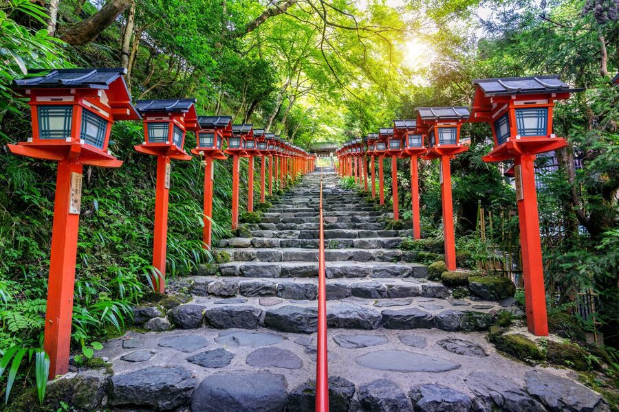 From Tokyo: Snow Monkeys and Zenkoji Temple Day Trip - Takai Shrine in a forest setting