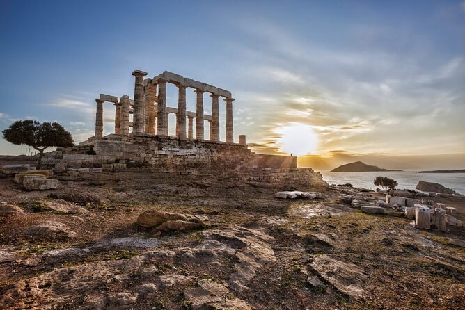 Half day Cape Sounion Sunset Views at the Poseidon Temple Tesla - Lake Vouliagmeni in a 30-minute stop