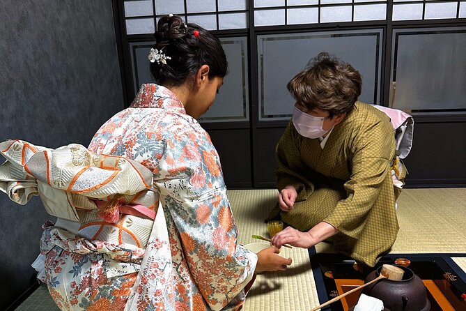 KYOTO Tea Ceremony with kimono near by Imamiya Jinjya Shrine - Watching a Tea Master With 30 Years of Study