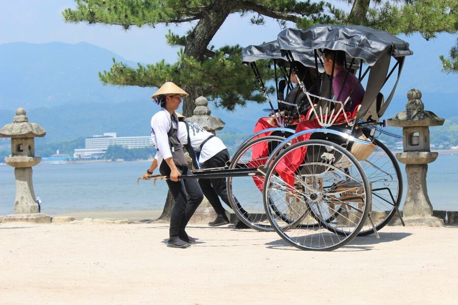 Miyajima: Private Rickshaw Tour to Itsukushima Shrine - The 190-minute route through parks and seaside roads