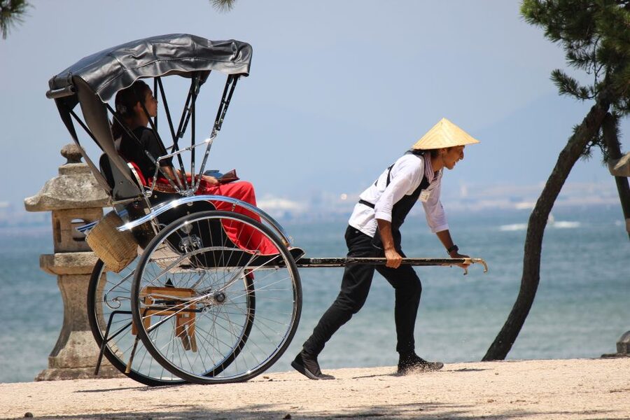 Miyajima: Private Rickshaw Tour to Itsukushima Shrine - Deer, photographs, and the human touch