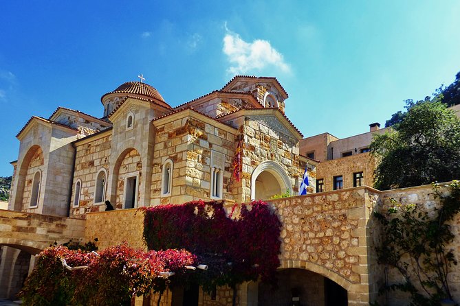 Monastery - Ancient Olive tree & Museum-Cretan Brewery Private Tour from Chania - Starting at the Transfiguration Monastery in Kastelos
