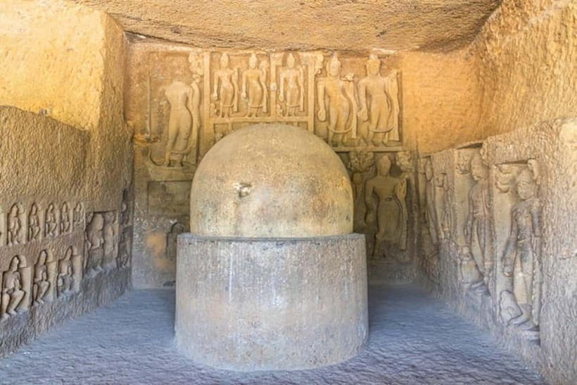 Mumbai: Buddhist Kanheri Caves with Golden Pagoda Temple - Sanjay Gandhi National Park as the setting