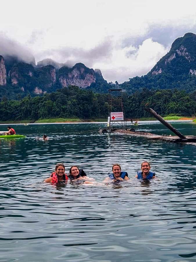 Phuket:Cheow Lan Lake & Kho-Sok,Bamboo Rafting,Monkey Temple - Long-tail boat views on Cheow Lan Lake
