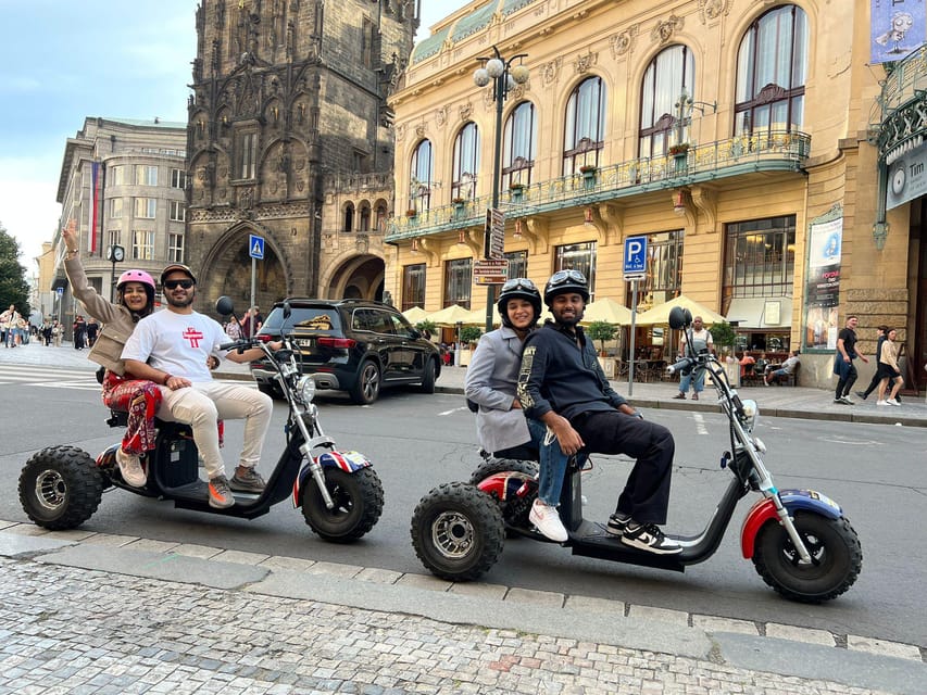 Prague Monastery & Panoramic Viewpoint Electric Trike Tour - Crossing back through Prague’s famous sights