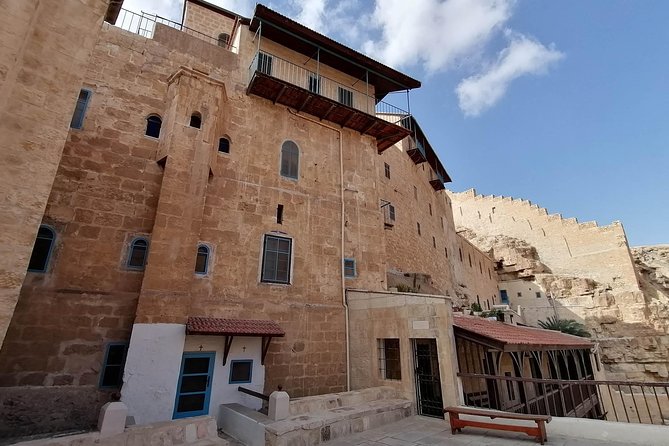 Private Day Tour: St. George's Monastery, Wadi Qelt, Mar Saba, and Bethlehem - Mar Saba, a monastery viewed from the cliffs