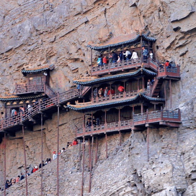 Private Tour Datong Hengshan Hanging Temple Yungang Grottoes - The Hengshan Hanging Temple and its cliffside design