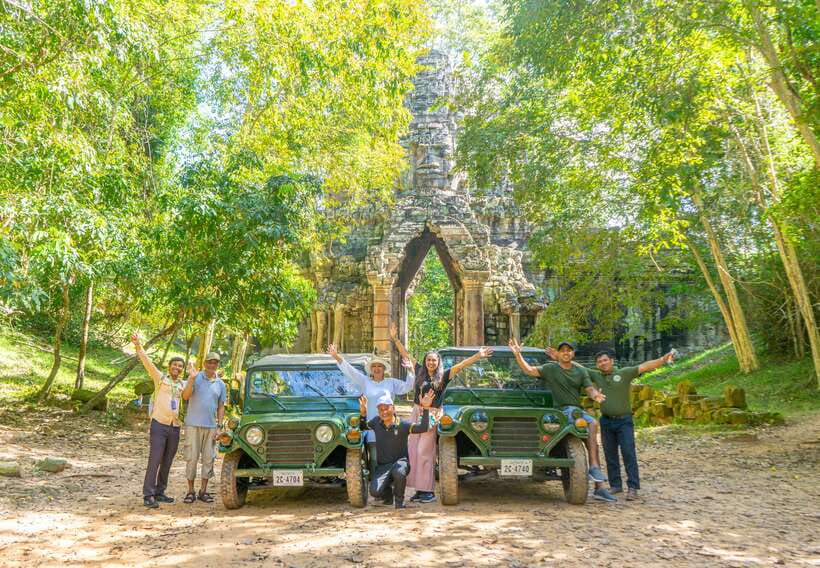 Siem Reap: Angkor Sunrise Jeep Tour / SUV Car Available - Off-road riding toward Ta Prohm