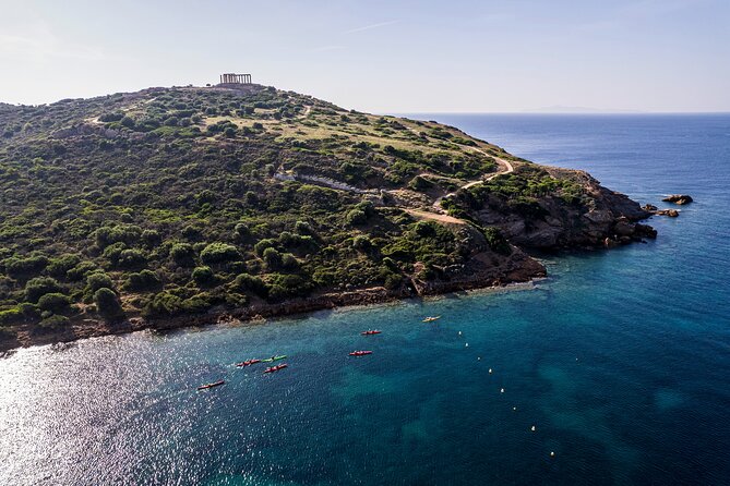 Sounio Sea Kayak Temple of Poseidon - Approaching the Temple of Poseidon from below