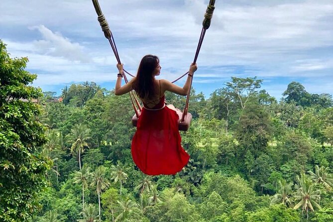 Ubud: Swing - Monkey Forest - Waterfall - Temple - Rice Terraces - Art Crafts - Tegenungan Waterfall starts the nature portion