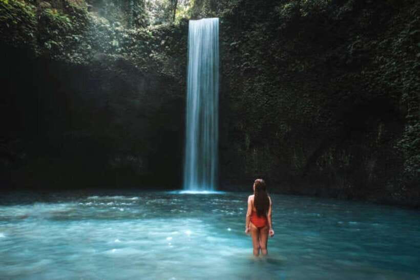 Ubud: Water Temple, Rice Terrace, and Waterfalls Tour - Tibumana Waterfall and the walk through the trees