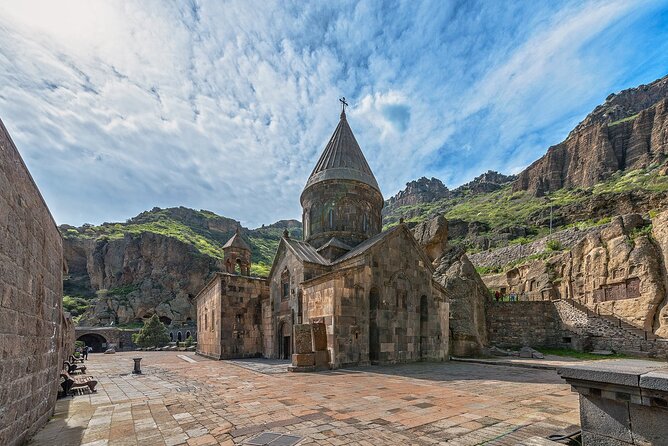 Yerevan: Garni, Geghard, Symphony of Stones & Lavash Baking - Geghard Monastery, carved into the mountain